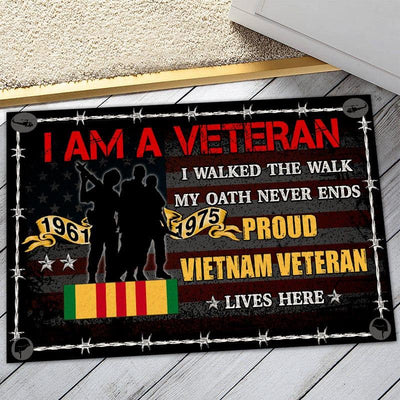 Vietnam veteran door mat with your name - Proud Vietnam Veterans - Galaxate