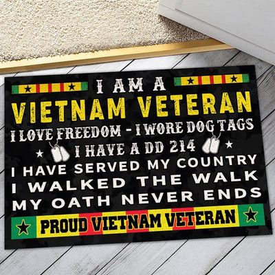 Vietnam veteran door mat with your name - Dogtag - Galaxate