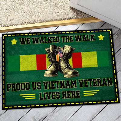 Vietnam veteran door mat with your name - Boots - Galaxate