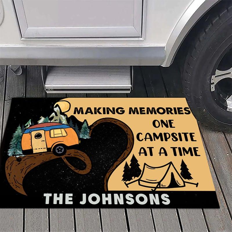 Personalized camping door mat with your name Create memories Galaxate