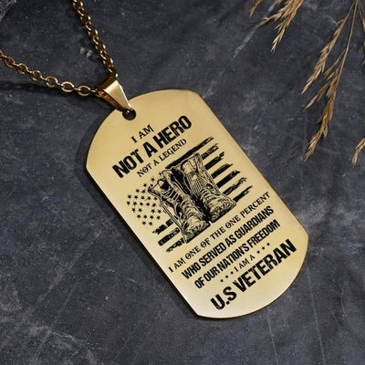 Military engraved dogtag - I am not a hero - Galaxate