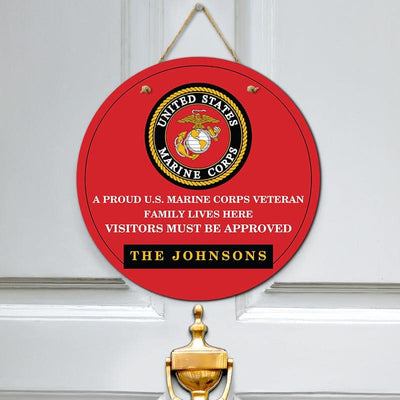 Door sign - A proud veteran family - Galaxate