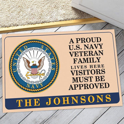 Veteran door mat with your name - Family pride - Galaxate
