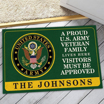 Veteran door mat with your name - A proud veteran family - Galaxate