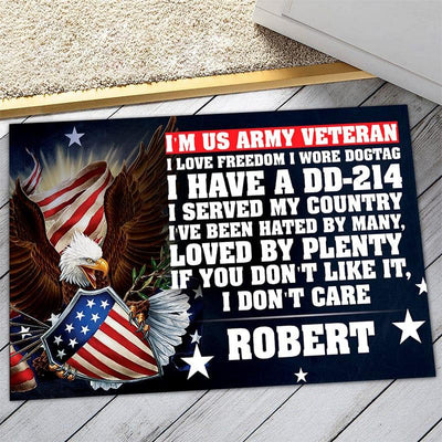 Veteran door mat with your name - I served my country - Galaxate