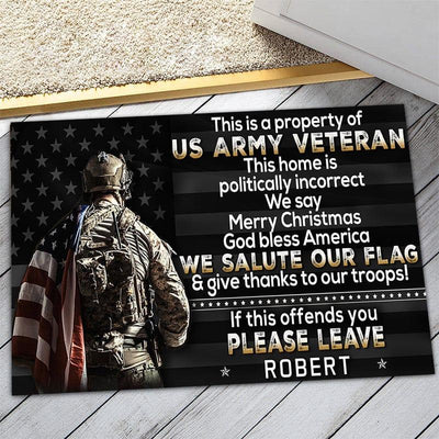 Veteran door mat with your name - Politically incorrect home - Galaxate