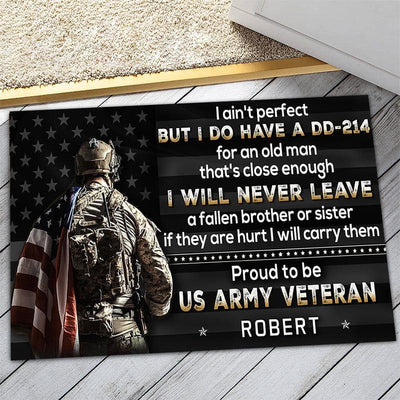 Veteran door mat with your name - I never leave brothers - Galaxate