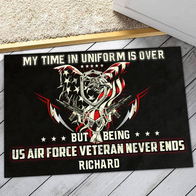 Personalized door mat with your name - Veteran forever - Galaxate