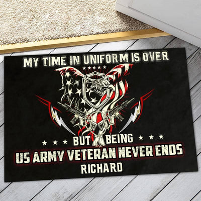Personalized door mat with your name - Veteran forever - Galaxate