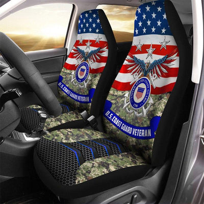Set of 2 universal fit, United States "Eagle with symbol" veteran car seat covers - Galaxate