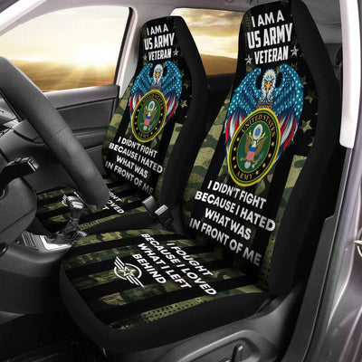 Set of 2 universal fit, United States "I fought because I loved" veteran car seat covers - Galaxate