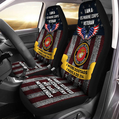 Set of 2 universal fit, United States "I have served my country" veteran car seat covers - Galaxate