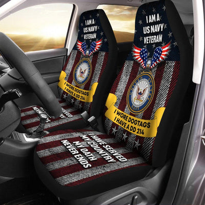 Set of 2 universal fit, United States "I have served my country" veteran car seat covers - Galaxate