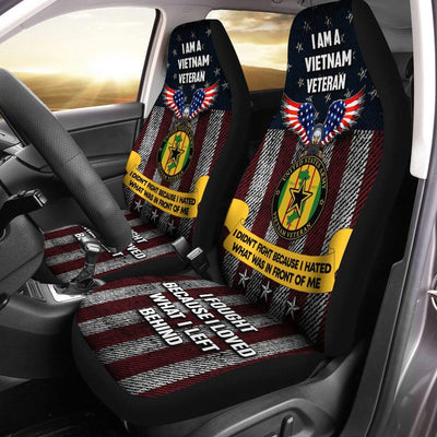 Set of 2 universal fit, United States "I didn`t fight because I hated" veteran car seat covers - Galaxate