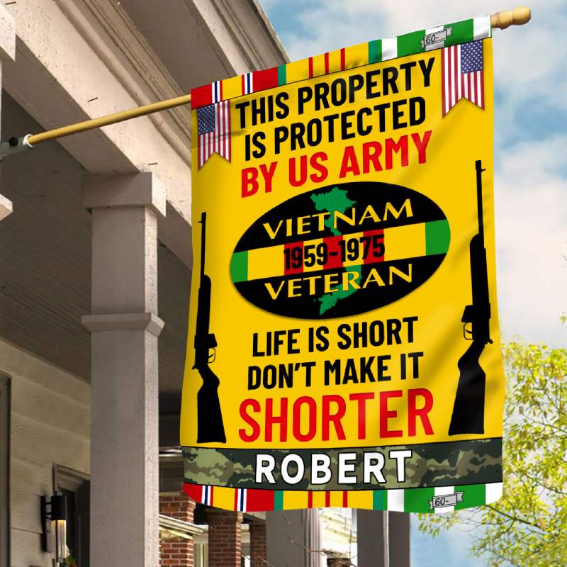 Personalized Flag for a Vietnam Veteran - Life Is Short – Galaxate