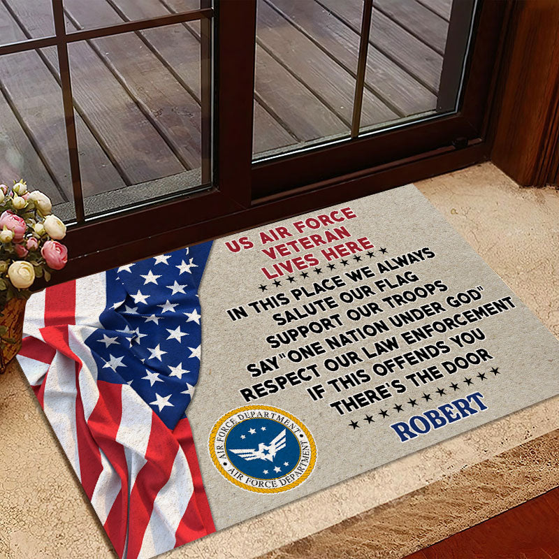 Veteran door mat with your name - One national under God Air Force ...