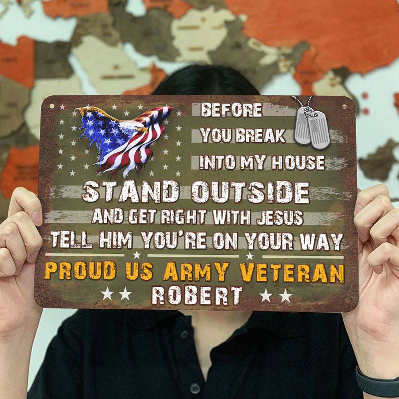 Personalized Metal Sign For A Veteran - Proud Us Army Veteran – Galaxate