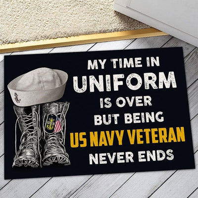 Veteran door mat - Time being Veterans never ends - Galaxate