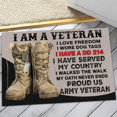 Veteran door mat with your name - Veteran's charter - Galaxate