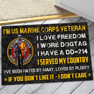 Veteran door mat with your name - Unbroken Veteran - Galaxate