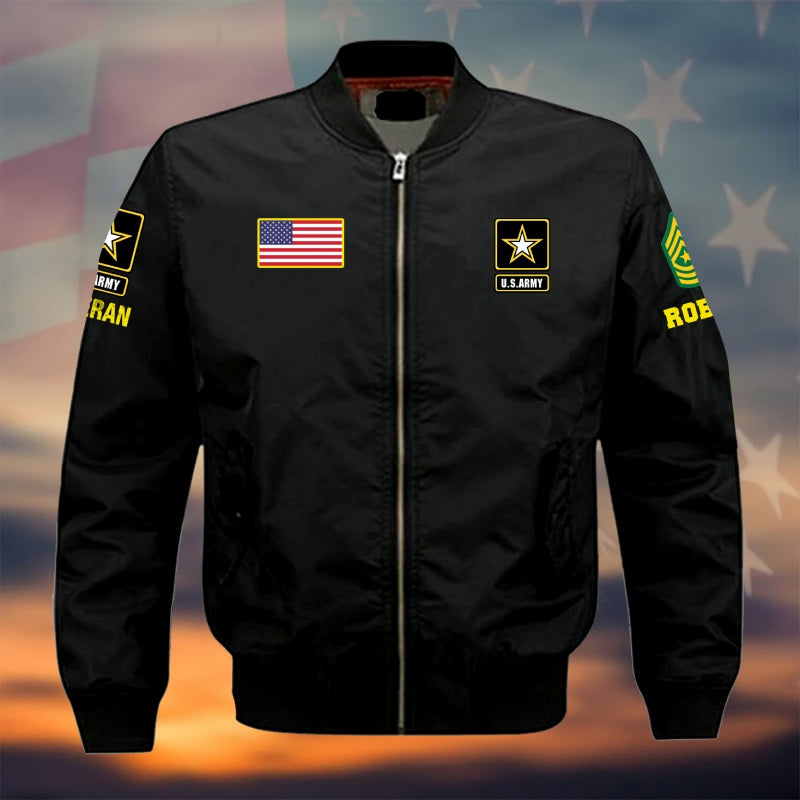 Personalized Quilted Bomber Jacket For a Veteran - Nation's Freedom ...