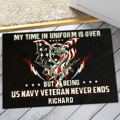 Personalized door mat with your name - Veteran forever - Galaxate