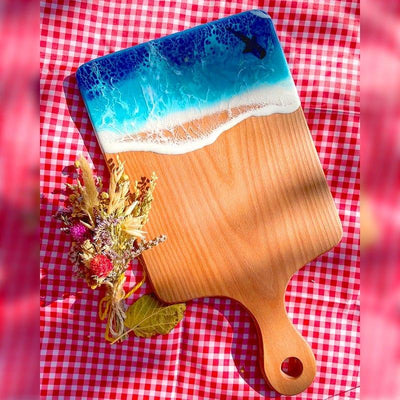 Handmade Cheese board - Ocean whisper of waves - Galaxate
