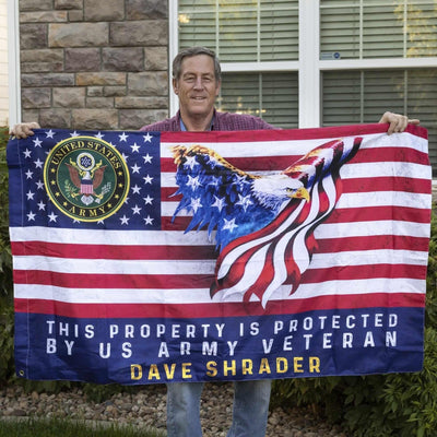 "This Property is Protected by US Veteran" Flag to Show Your Proud - Galaxate