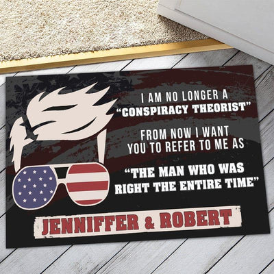 Personalized door mat with your name - The man who was right the entire time - Galaxate