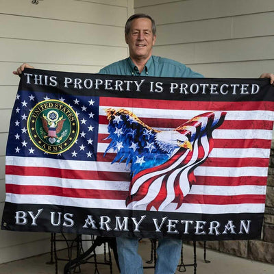 "This Property is Protected by Veteran" Flag to Show Your Proud - Galaxate