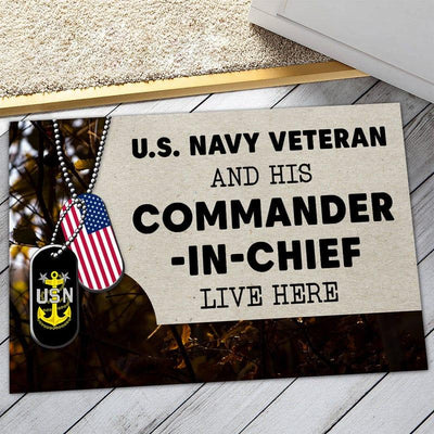 Door mat - For Navy Veteran - Galaxate