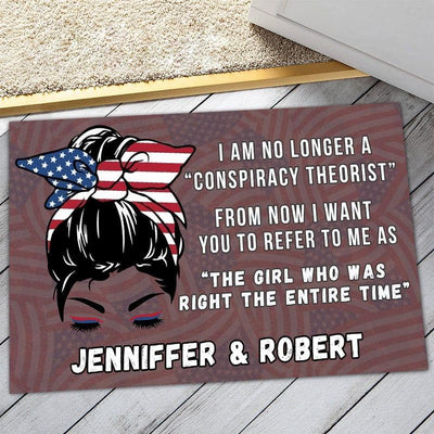 Personalized door mat with your name -  The girl who was right the entire time - Galaxate