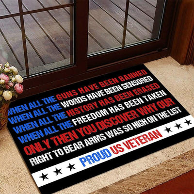 Veteran door mat with your name - Proud US Veteran - Galaxate