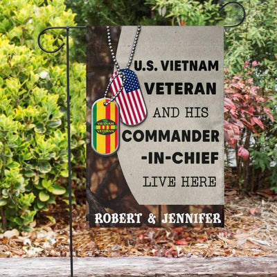 Personalized Flag - Veteran lives here - Galaxate