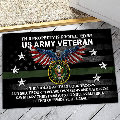Veteran door mat - We salute our flag - Galaxate