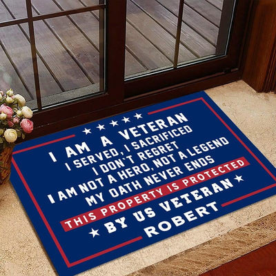 Veteran door mat with your name - This property is protected - Galaxate