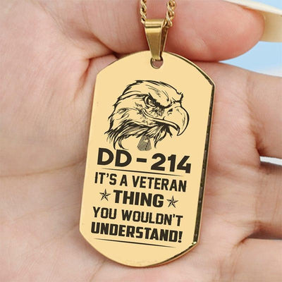 Military engraved dogtag "DD-214" - specially for you and your comrades - Galaxate