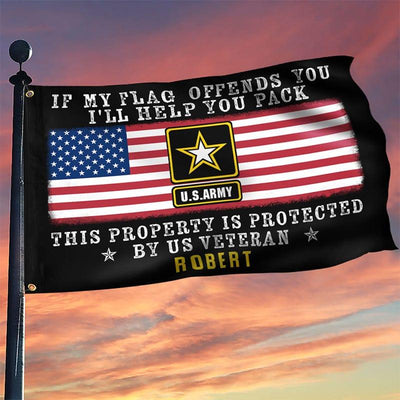 Grommet Flag - US Veteran lives here - Galaxate