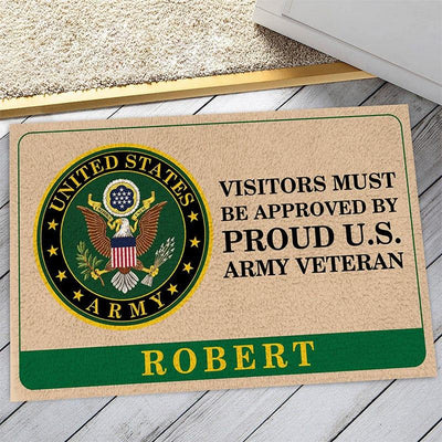 Veteran door mat with your name - Visitors must be approved - Galaxate
