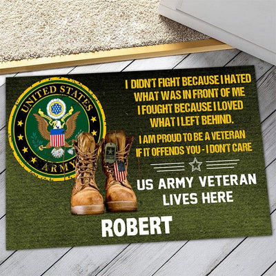 Personalized door mat with your name - Military boots - Galaxate