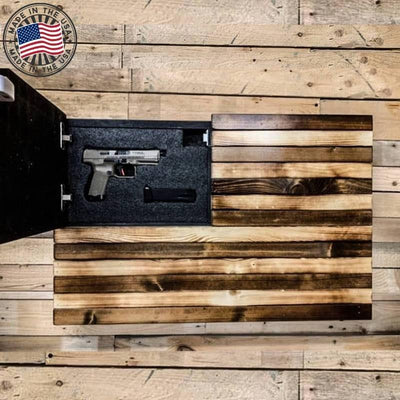 Burnt Rustic Concealment American Flag With Hidden Lock - Galaxate