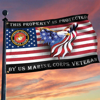 "This Property is Protected by Veteran" Flag to Show Your Proud - Galaxate