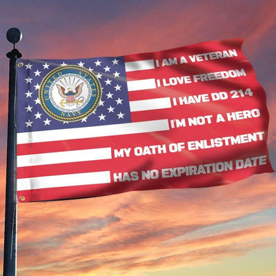 Grommet Flag - My oath has no expiration date - Galaxate