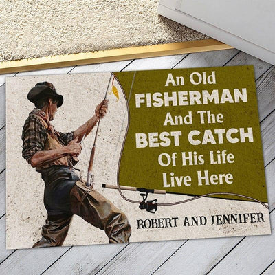 Door mat - Old fisherman lives here - Galaxate