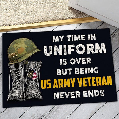 Veteran door mat - Time being Veterans never ends - Galaxate
