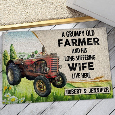 Personalized farm door mat - Long-suffering wife is always with me - Galaxate