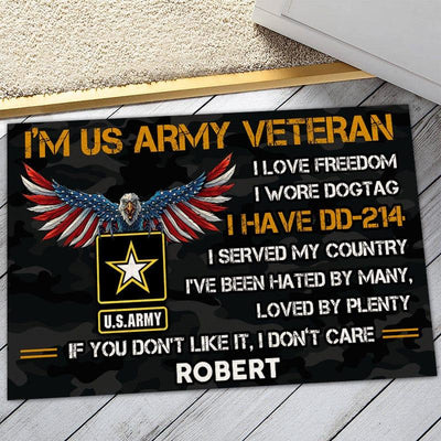 Veteran door mat with your name - USA Eagle - Galaxate