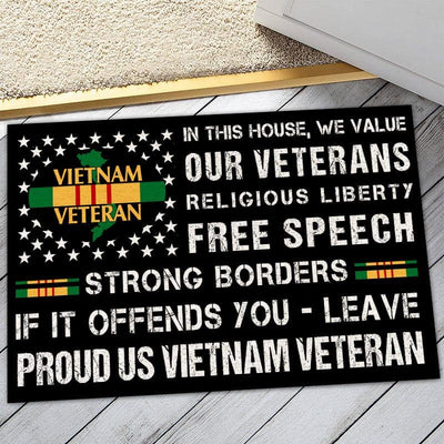 Vietnam veteran door mat with your name - Strong borders - Galaxate