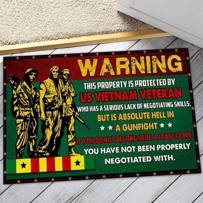 Vietnam veteran door mat with your name - Beware the Vietnam Veteran - Galaxate