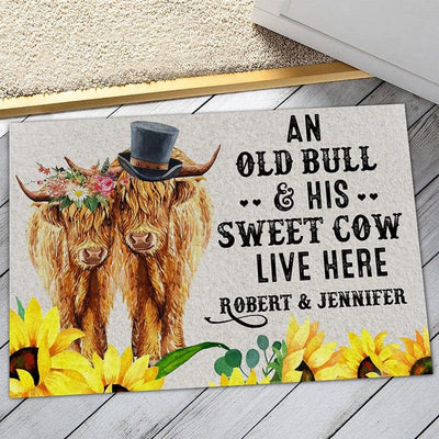 Personalized farm door mat - Sweet couple - Galaxate